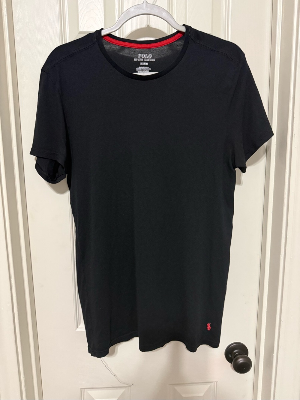 Polo by Ralph Lauren Black Short Sleeve Crewneck Tee with Red Logo